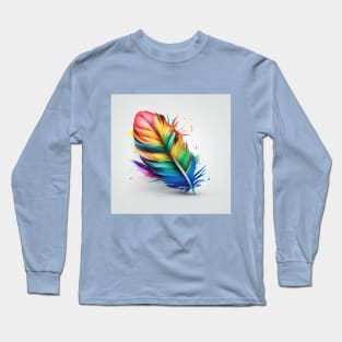 Rainbow quill feather pen Long Sleeve T-Shirt